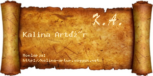 Kalina Artúr névjegykártya